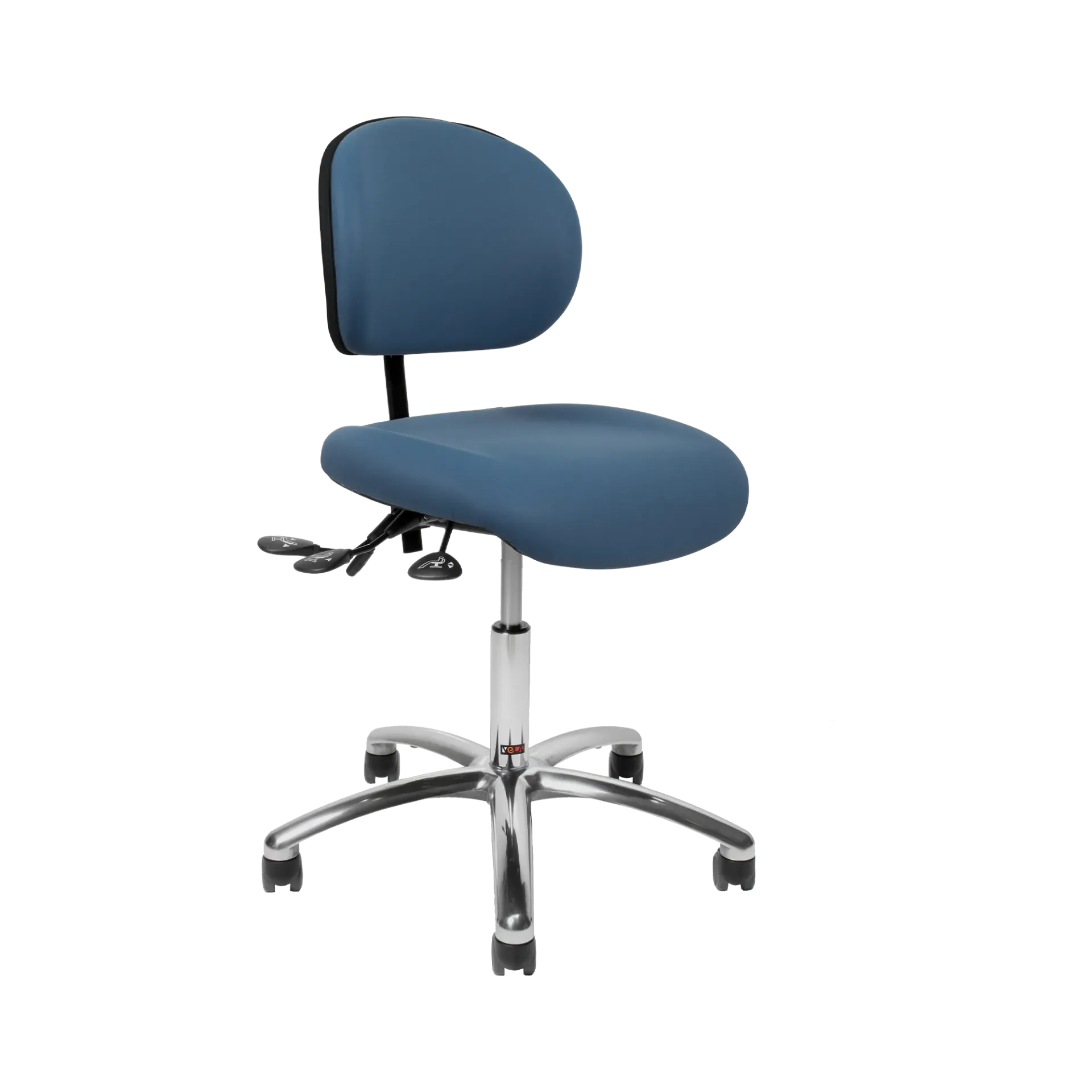 Vela Latin 100 Medical (Illusion 68746, Sans accoudoirs, 44-64 cm, Aluminum poli, Ø 64,5 cm, Sans repose-pieds, Roulettes doubles à mouvement freiné / inertiel)